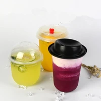 50pcs 95 caliber disposable fat cup fruit yogurt u shaped cup china net red milk tea cup juice drink plastic cup with lid