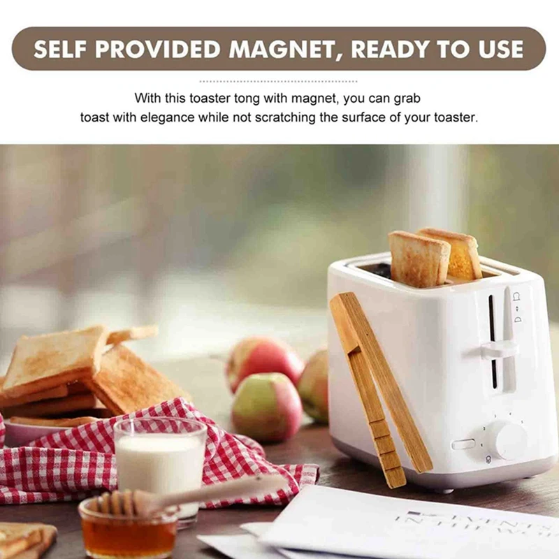 Щипцы-тостеры 2 размера с магнитом деревянные бамбуковые магнитные шпатели шт.