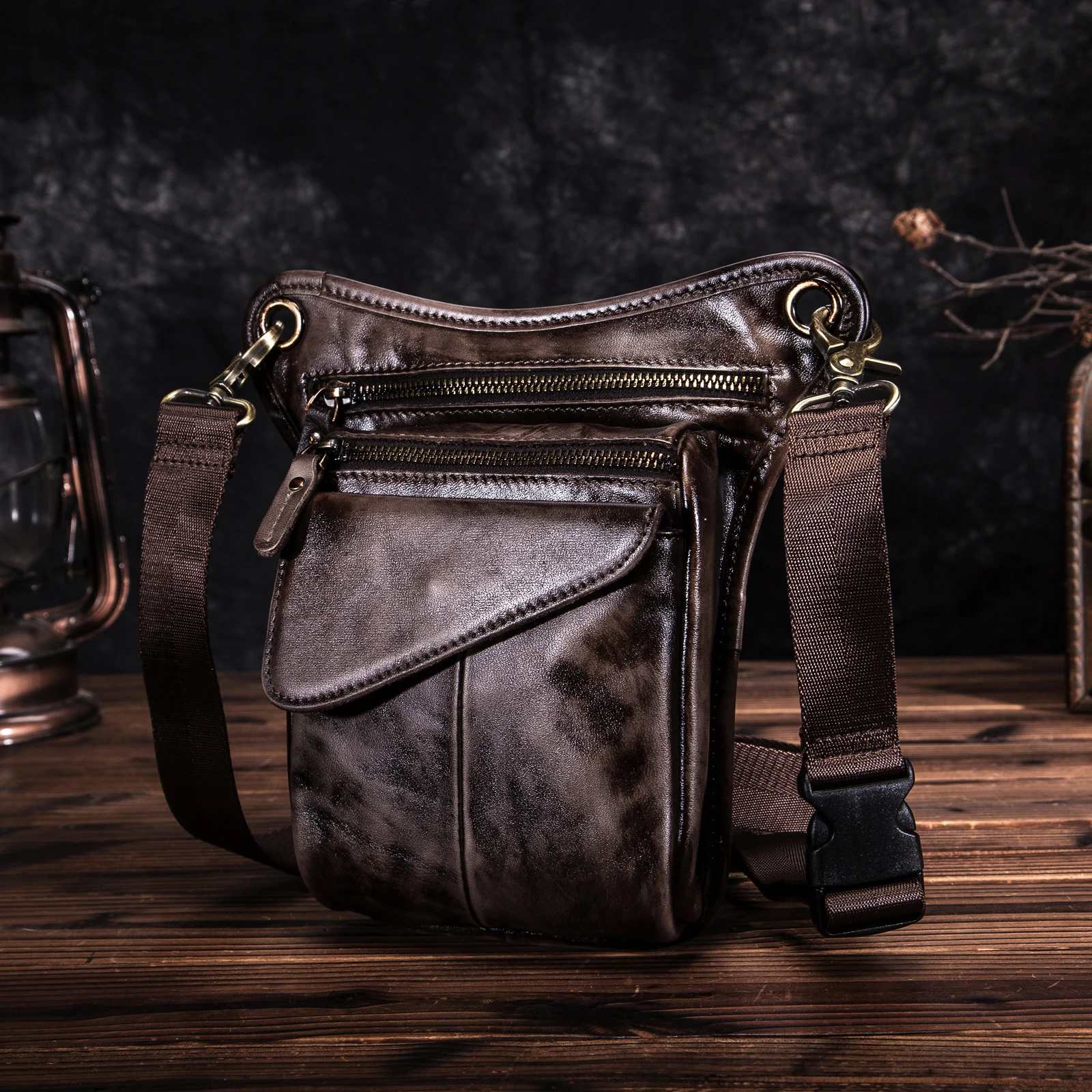 Качественная кожаная Мужская Дизайнерская Повседневная кофейная классическая