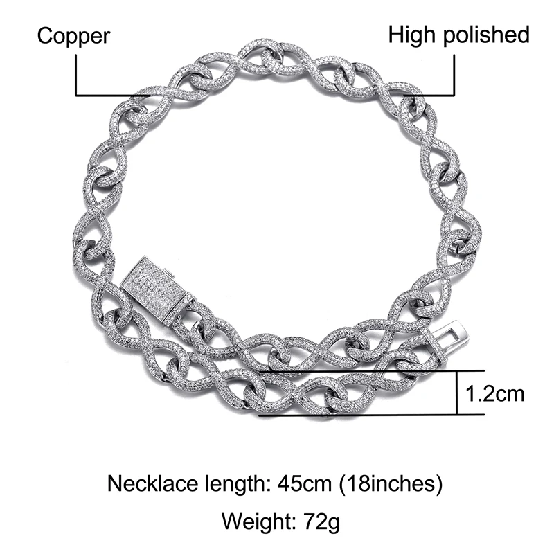 Хип-хоп 12 мм тяжелый Большой рок замок застежка Iced Out AAA Bling CZ кубический цирконий