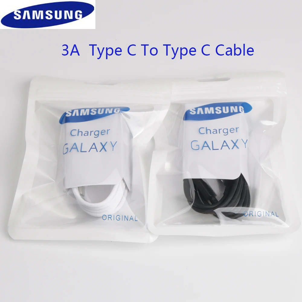 

Original Samsung Type C To Type C Cable 3A USB3.2 Fast Charge 25w Galaxy S21 Ultra 5G S20 S10 Note 20 10 A71 A51 A90 Usbc Cable