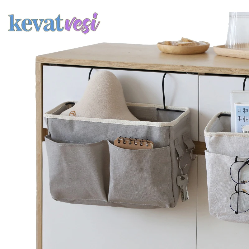 

Hanging Bedside Storage Organizer Baby Bedside Storage Bag Basket Phones Keys Holder Large Capacity Sundries Organizer Pockets