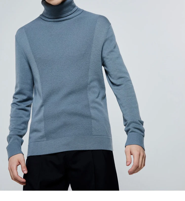 JackJones Мужской умный Повседневный светильник с длинными рукавами свитер с воротником-стойкой 219324525