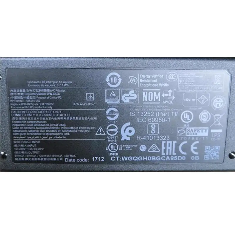 Original 45W Laptop AC Adapter Charger For HP 15V 3A USB-C TYPE-C TPN-CA08 TPN-LA11 Power Supply | Компьютеры и офис