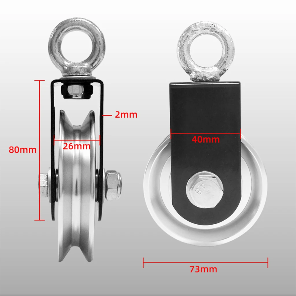 

High-Strength Solid Swivel Pulley Block Build Pulleys DIY Gym Loading 300kg