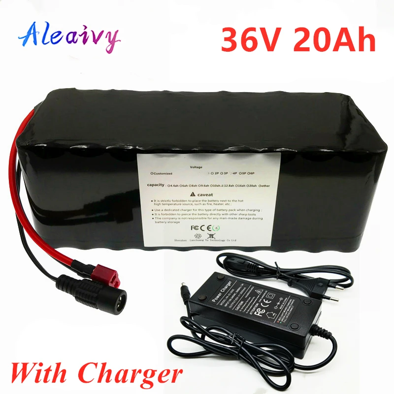 36V Battery pack 10S4P 20AH Electric Bicycle Battery Built-in 20A BMS Lithium Battery Pack 36 Volt E-bike Battery + 42v Charger