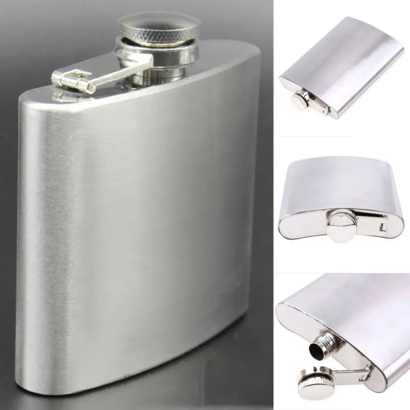 Плоская фляжка из нержавеющей стали 7 8 10 унций карманная бутылка для ликера