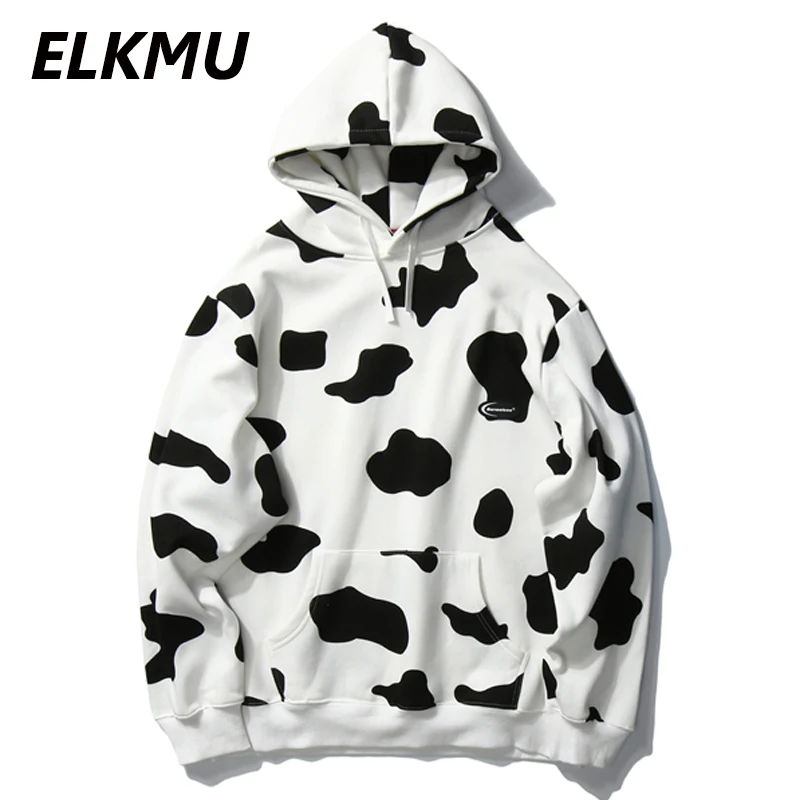 Камуфляжные флисовые толстовки ELKMU в стиле Харадзюку свитшоты уличная одежда 2020