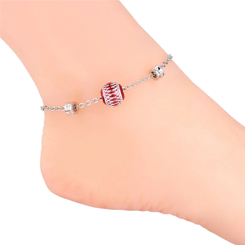 Браслеты-анклеты Collare женские ювелирные украшения для ног милые шарики золотого