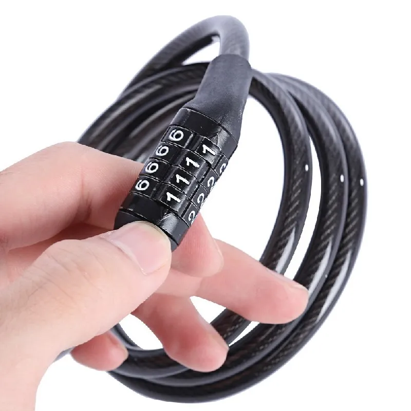 

Bicycle Four-Position Fixed Code Lock Mountain Electric Bike Steel Cable Steel Wire Chain Lock Keyless Bicycle Anti-Theft Lock