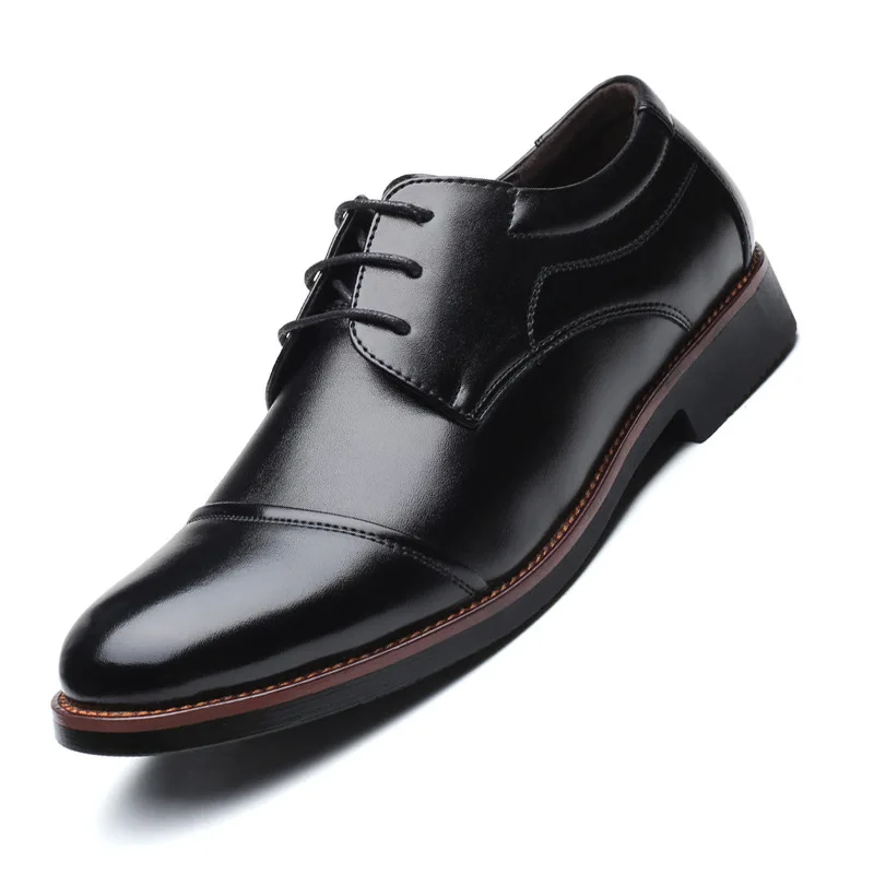 

Men Dress Shoes Formal Business Work Soft Patent Leather Pointed Toe for Man Male Men's Oxford Flats Fad New