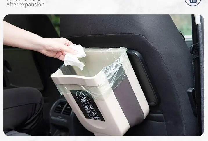

Kitchen Trash Bucket Household Car Wall-mounted Folding Trash Can Hanging Kitchen Waste Bin Car Garbage Foldable Trash Can