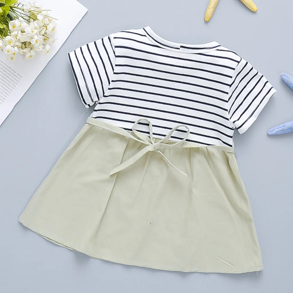 Новинка 2020 весенне-летнее платье для девочек милое лоскутное в полоску на
