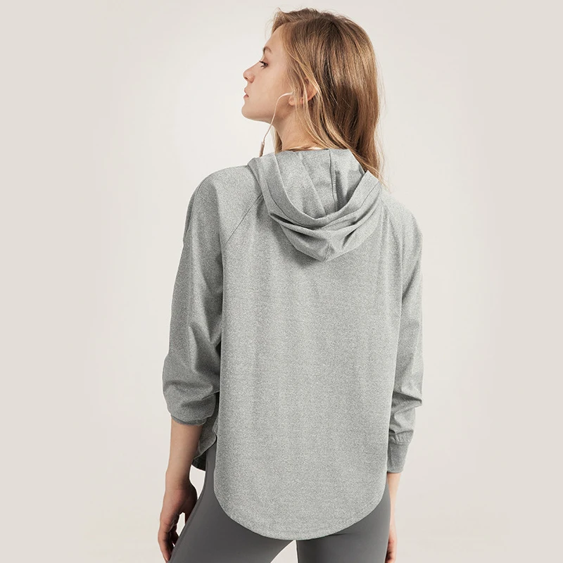 R&ampW Hooded Sweater Women Men Sports T-shirt Long Sleeve Ups for Yoga Running Dancing Training Pocket Brand Design Dance Shirts | Спорт и
