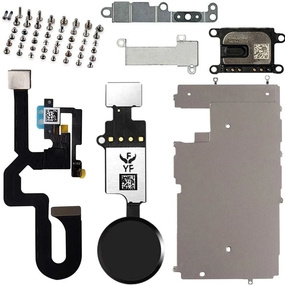 

Full Set LCD Repair Parts For iPhone 7G 7 Plus Display Metal Bracket Plate Front Camera Ear Speaker Home Button Flex Cable