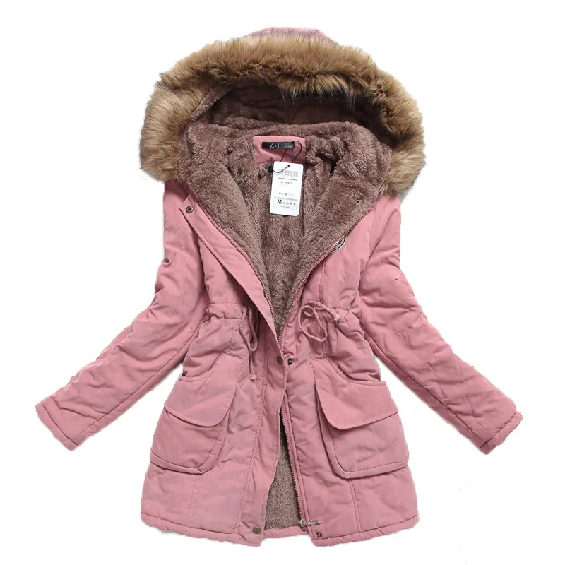 Новая зимняя Женская куртка средней длины утепленная плюс размер 4XL верхняя