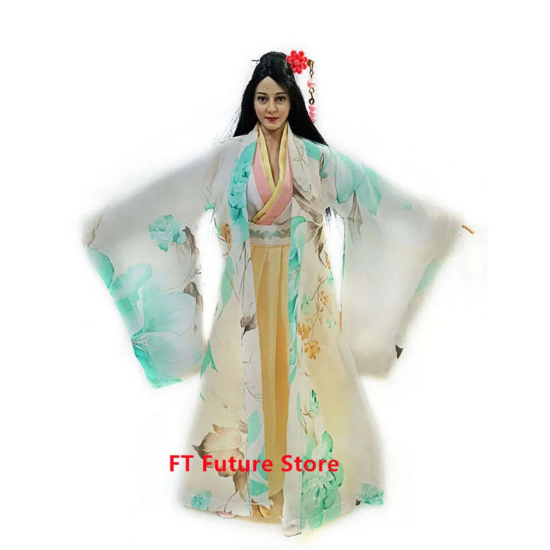 

FT 1/6 Han Clothes Green Ancient Style Green Print Dress Fit 12'' PH TBL UD Action Figure In Stock