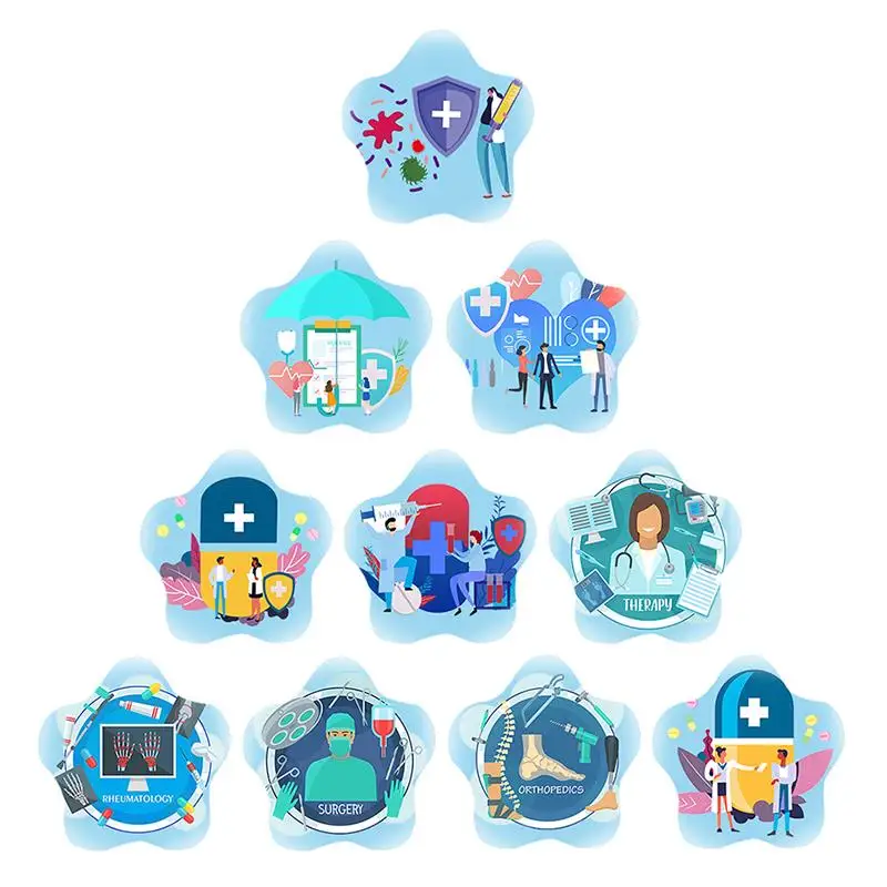 

JWEIJIAO Fashion Dental Hospital Doctor Creative Design Cartoon Pattern Interesting Pattern Cabochon Flat Back Jewelry
