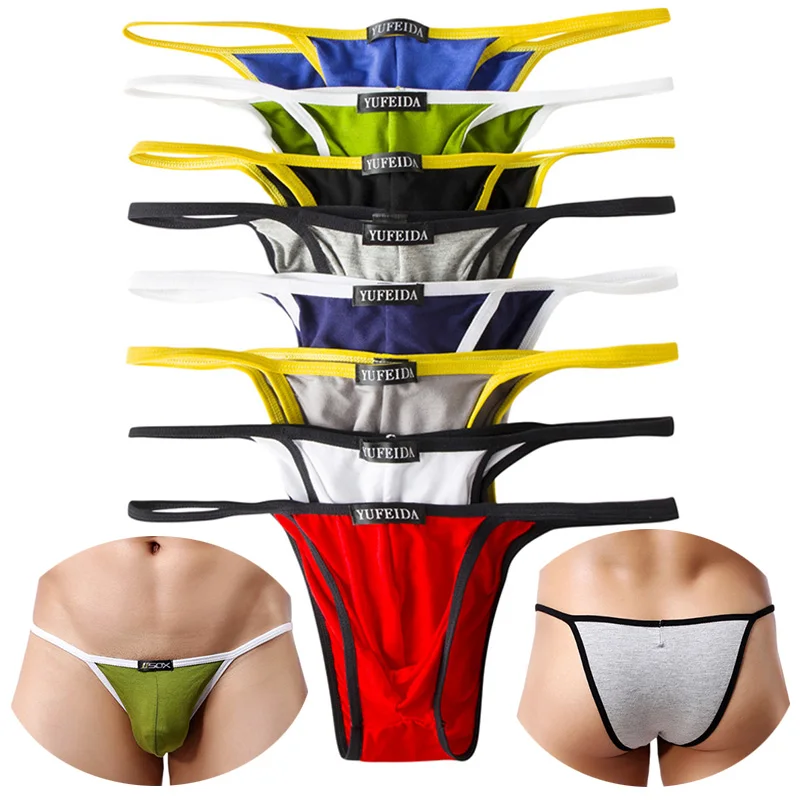 8 шт./6 шт./4 шт. сексуальные мужские стринги G струны гей бикини T back с мешочком для