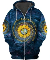3d hoodies all over printed hippie storm sunflower menwomen sweatshirt unisex spring casual pullover zipper dropshipping