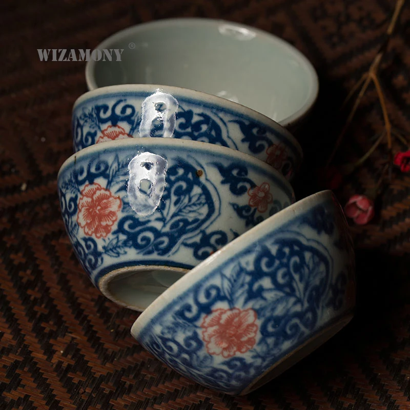 Посуда для напитков WIZAMONY jingdezhen 55 мл китайские фарфоровые чайные чашки Gaiwan ручной