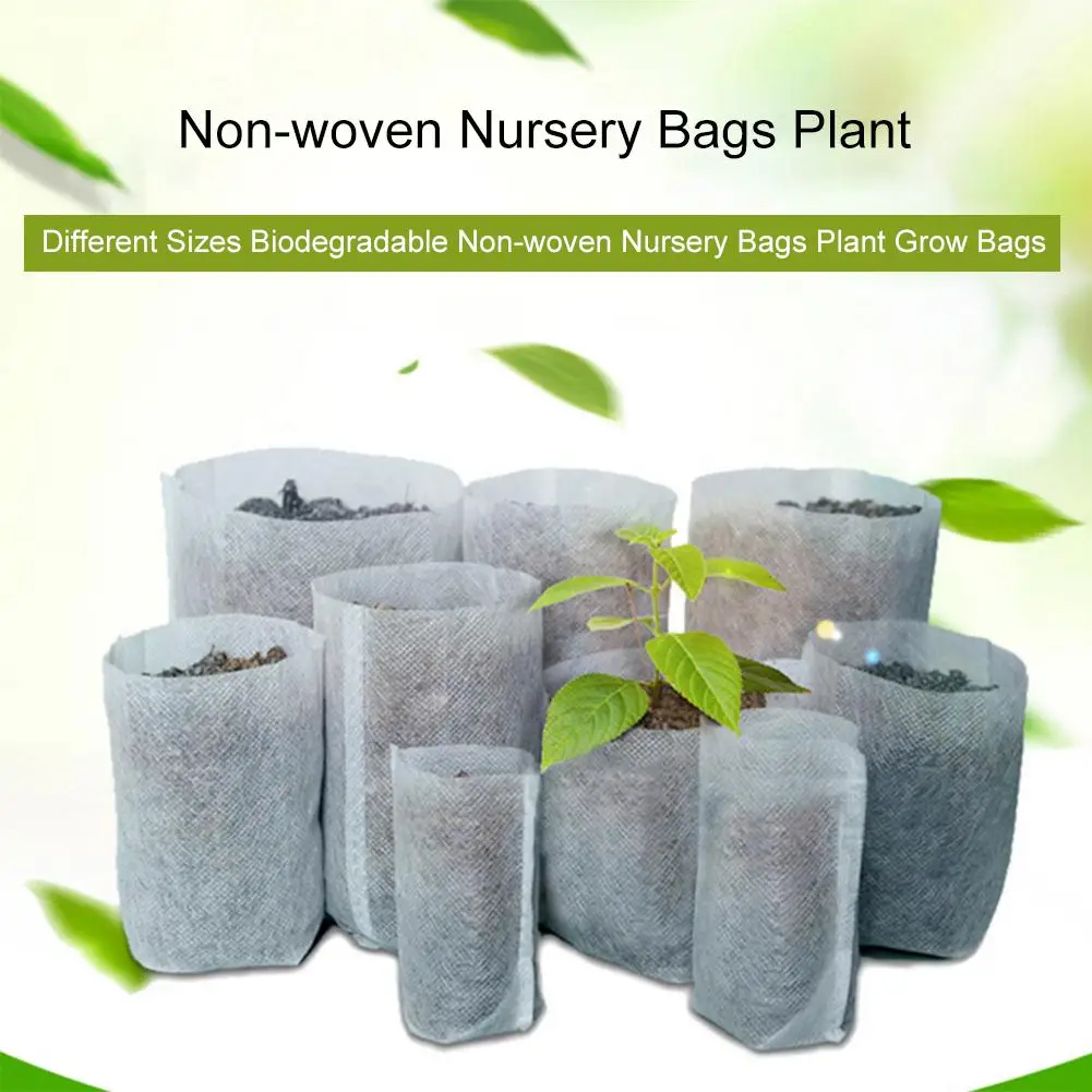 

Разные биоразлагаемые нетканые мешки для питомника, 100 шт., мешки для выращивания растений, мешок для поднятия саженцев