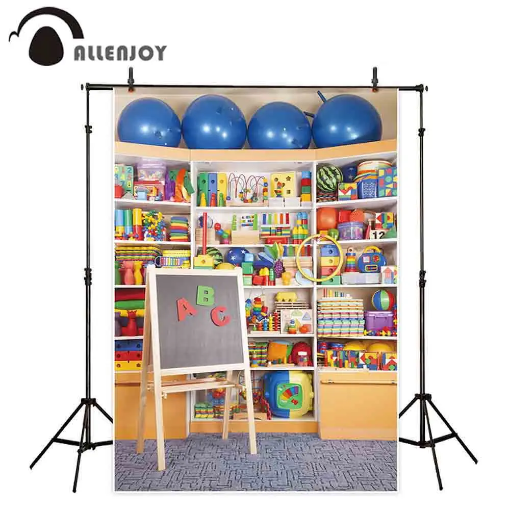 

Allenjoy bookshelf kindergarten back to school photo backdrop studio wallpaper banner background photozone photography props