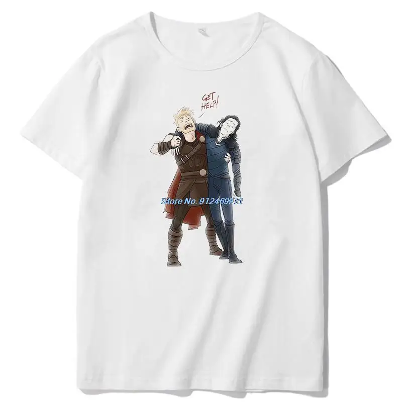 

Avenger Endgame T Shirt Thor and Loki Get Help Game Men's t shirt Oversized Tops Tee shirts Graphic t shirts Men clothing