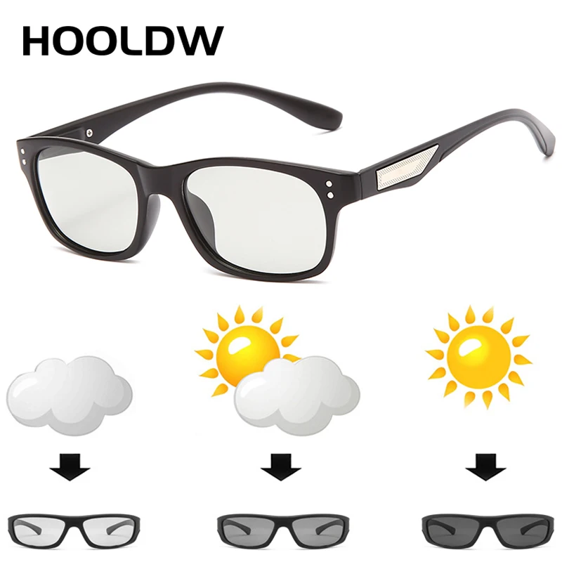 HOOLDW Photochromic Sunglasses Men Women Polarized Chameleon Glasses Anti-glare Goggles Driving Sun Glasses UV400 Gafas De Sol