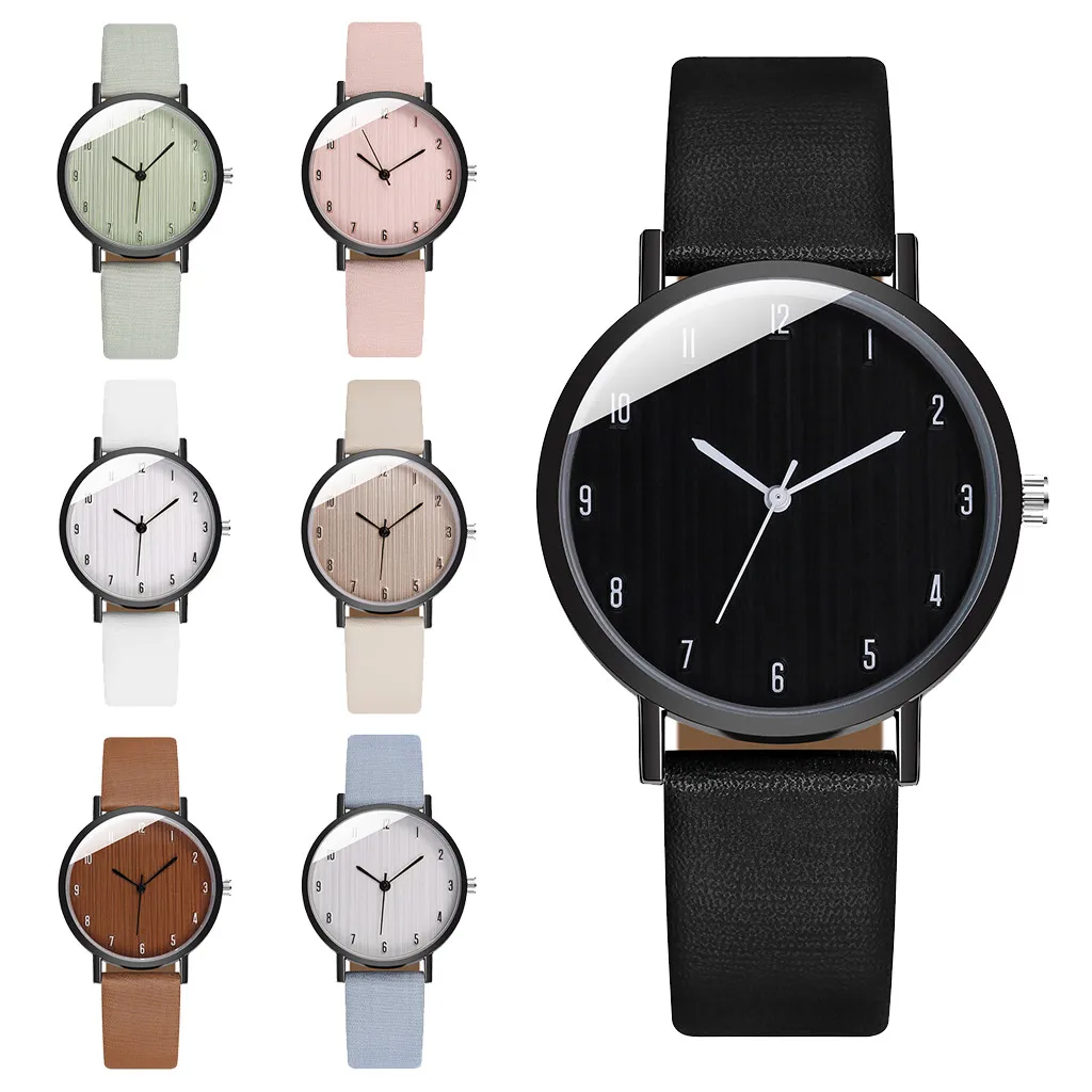 

Ladies Fashion Quartz Watch Casual Leather Strap Delicate Glass Watch Analog Watch Girl Holiday Gift reloj mujer 50*