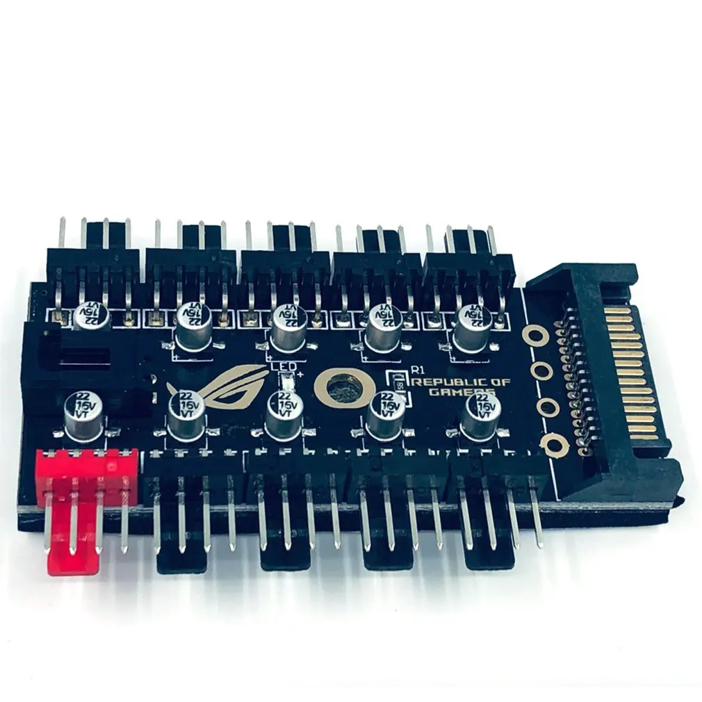 

Intelligent Temperature Control Pwm 4pin Fan Hub 10 Way Controller Big 4p Port Sata Port Power Supply Big 4p Power Supply