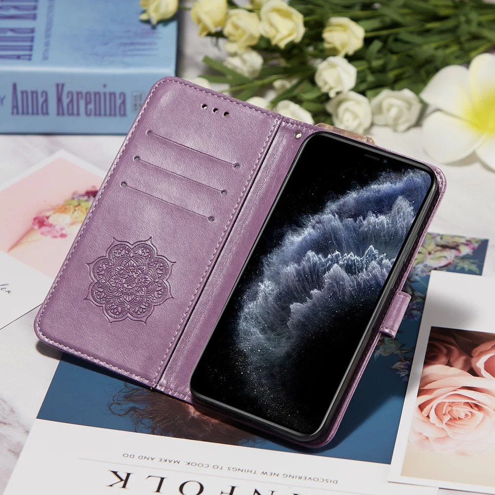 

Embossing Leather Watter Phone Case for iPhone 11 Pro Max XS XR XsMax X 7 8 6S Plus Flip Card Slots Stand Full Protection Cover