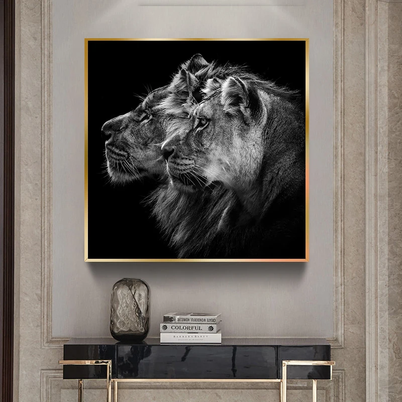

African Wild Animal Lion Family Lion Head Canvas Painting Poster And Prints Cuadros For Living Room Home Decor Wall Art Picture