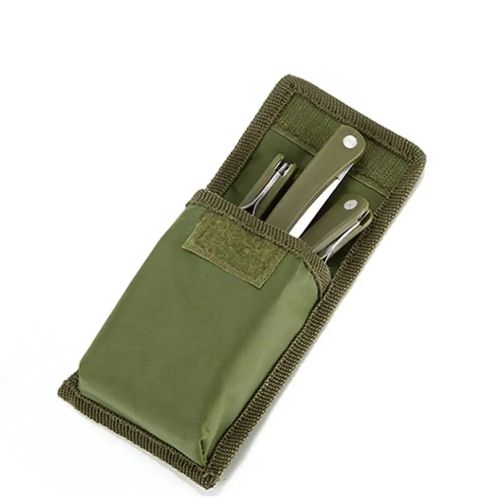Green Portable Mini Cutlery Set Outdoor Hiking Tools Folding Cutlery Set Camping Picnic Stainless Steel Spoon Cutlery Tableware Set - Цвет: Green