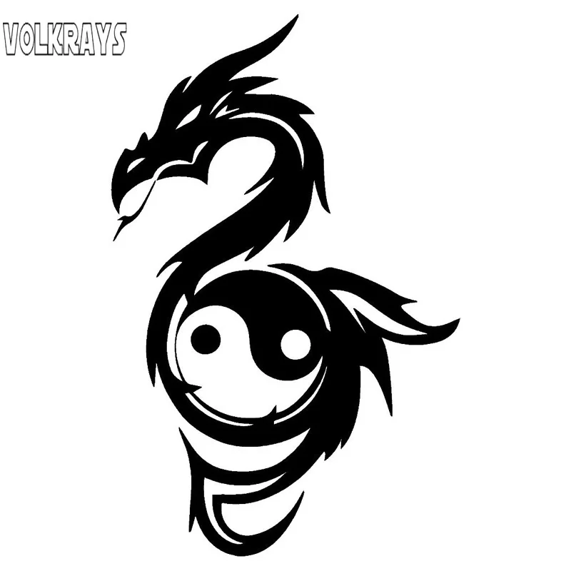 Классический стикер для автомобиля Volkrays Yin Yang Dragon аксессуары китайской культуры