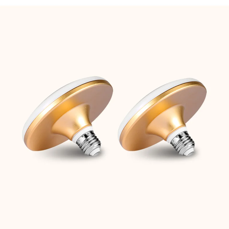 Golden Cover 2pcs 220V UFO арома лампы E27 светодиодный светильник лампы высокой светильник 15/20/30/40/50/60W светодиодный Bombillas круглый потолочный светильник s для дома Кухня Спальня светильник Инж - Испускаемый цвет: Golden Cover 2pcs