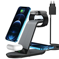 wireless charger 4 in 1 qi fast charging station dock for apple watch airpods for iphone 12 pro max samsung galaxy s21note 20