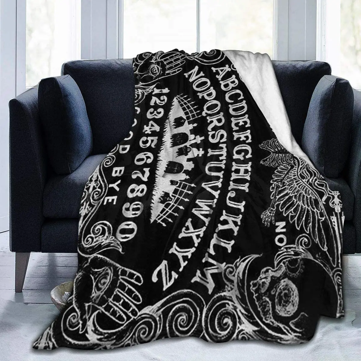 

Ouija Board Black Ultra-Soft Fleece Blanket Flannel Velvet Plush Throw Blanket