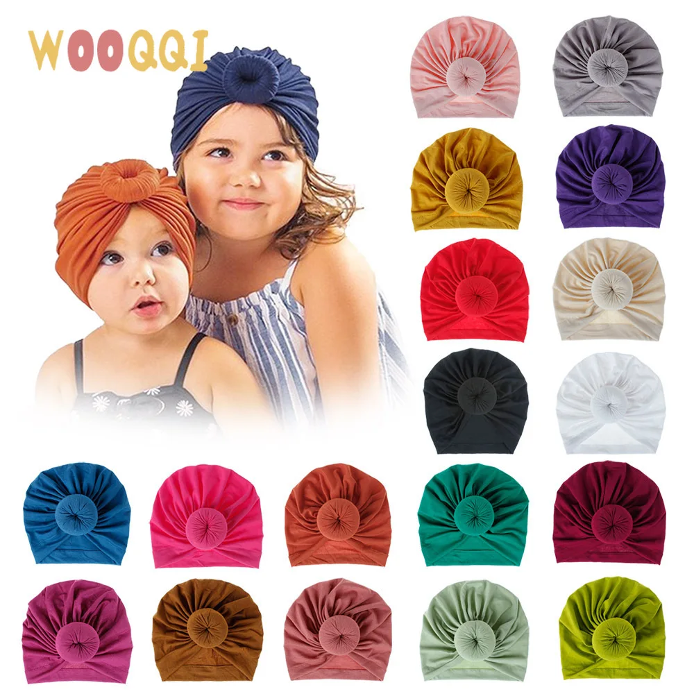 

18-color Knitted Cotton Donut Baby Hat Cloth Hat Children's Hat Baby Pullover Hat