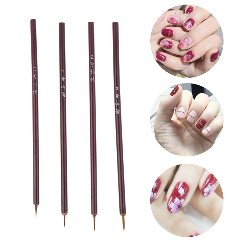

New Small Brush Nail Tools Bamboo Handle Nail Art Painting Brushes Nail Liner Brush DIY Manicure