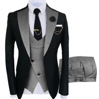 2022new costume slim fit men suits slim fit business suits groom black tuxedos for formal wedding suit jacket pant vest 3 pieces