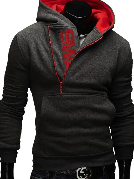 2019 side zipper hoodie men cotton sweatshirt spring letter print sportswear slim pullover sportswear hip-hop streetwear