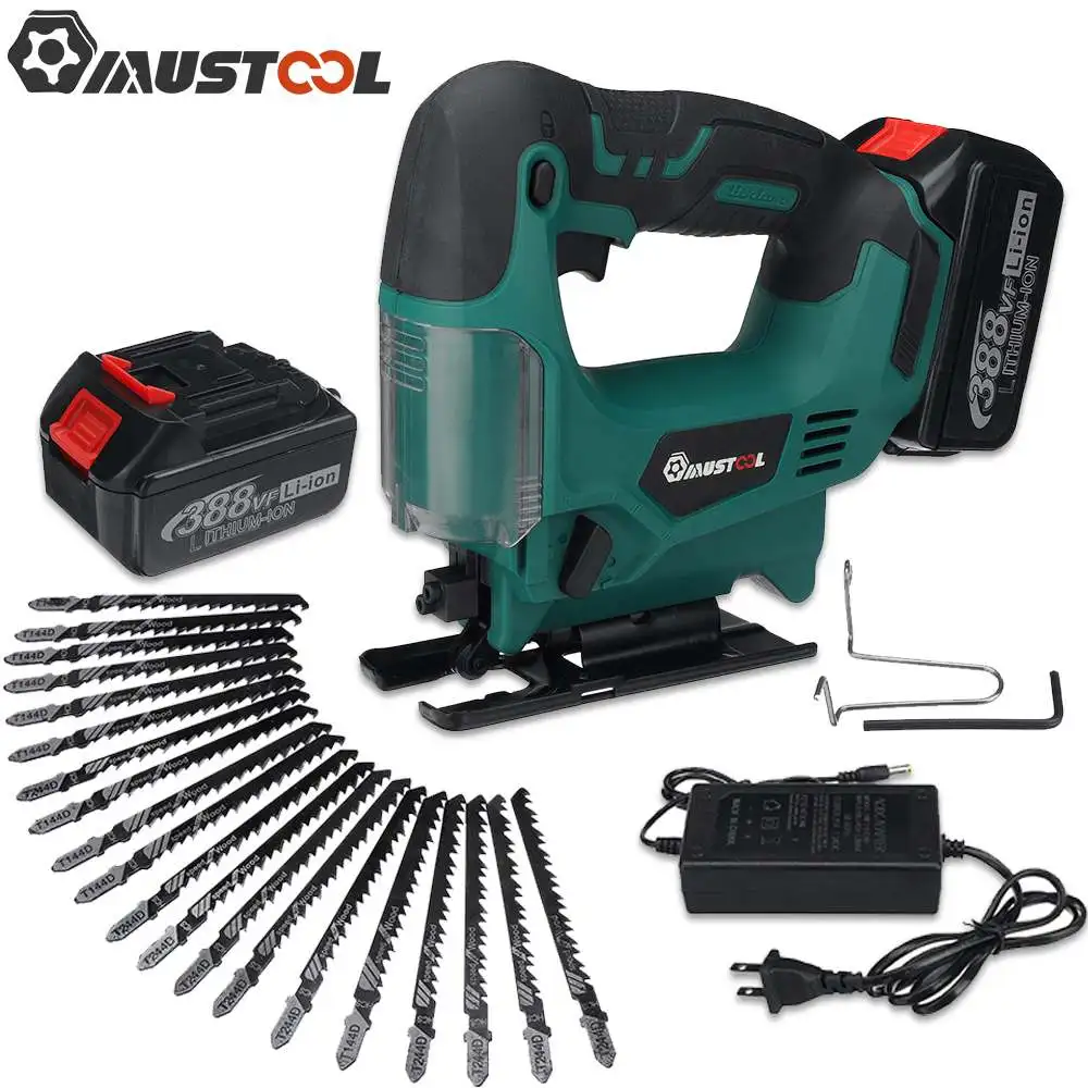 

Cordless Electric Jigsaw Rechargeable Adjustable Wood Metal Brushless Jig Saw Woodworking Power Tools for Makita 18V Battery