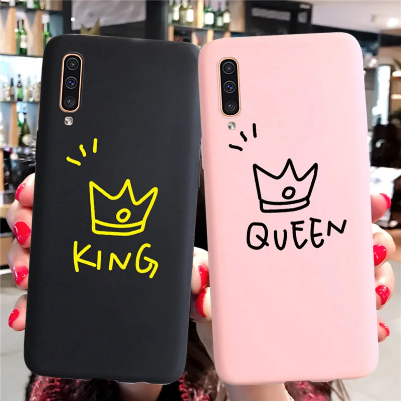 Пара King Queen чехол для Samsung Галактики S8 S9 S10 плюс 5G S10e A50 A30 A70 A7 A6 J6 A8 2018 Примечание 10 Pro