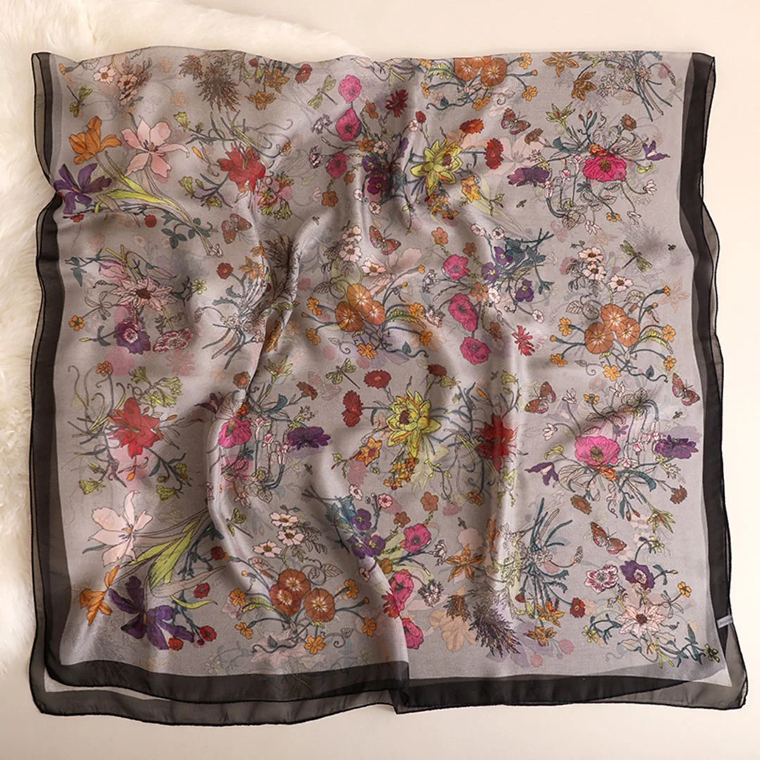 

2021 Luxury Brand Women Scarf Summer Silk Scarves Sshawls Lady Wraps Soft Pashimina Female Echarpe Designer Beach Stole Bandana