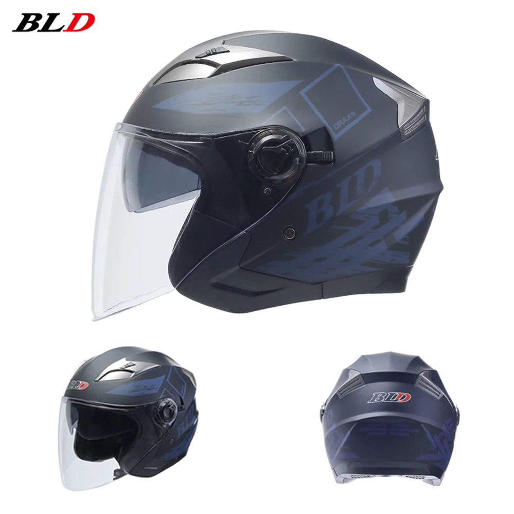 

BLD Motorcycle Half Face Jet Helmet Cafe Racer Motocross Casque de moto Motorbike Scooter Riding Capacete Casco DOT Approved