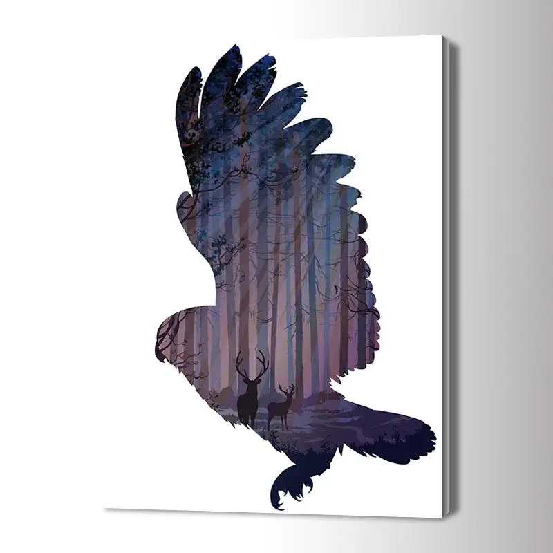 

1pcs HD Art Poster Eagle and Deer Art Poster Wall Picture Canvas Wall Art Painting for Bedroom Wall Dcor