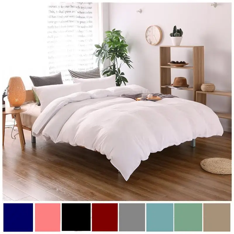 

Cotton Bedding Sets Pillowcase Home Hotel Bedding Super Soft Wedding Gift White Duvet Cover Twin Queen King Size 2/3 pc No Sheet