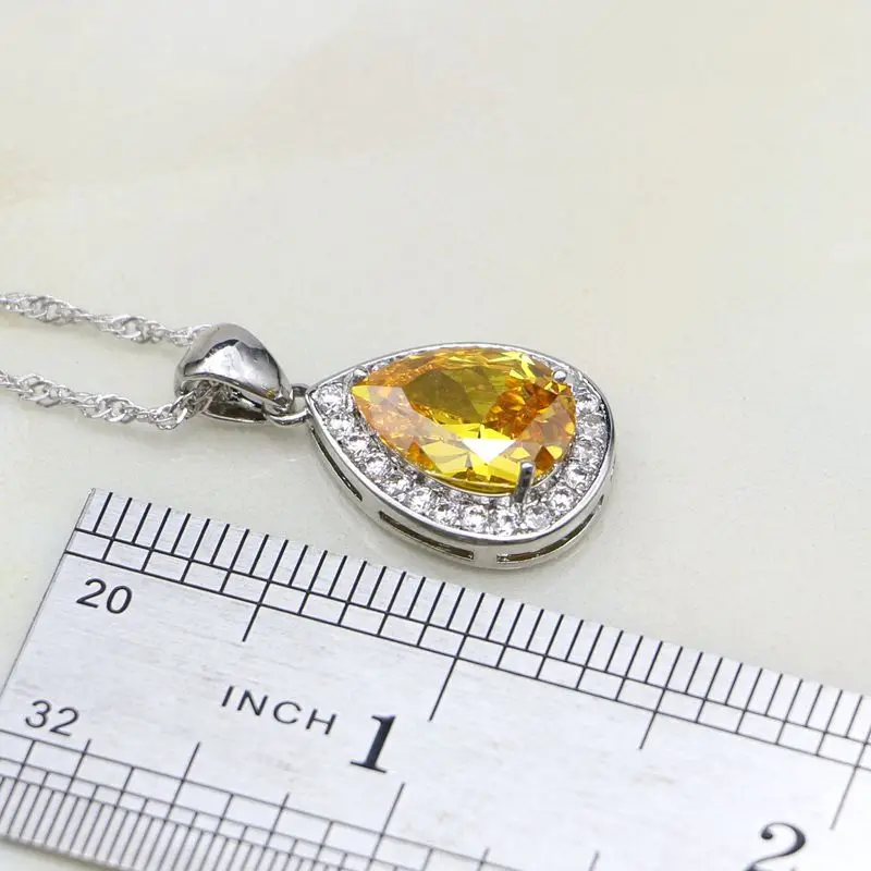 Ювелирные изделия из серебра 925 пробы жёлтый кубический цирконий белый циркон