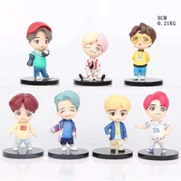7pcs kpop bangtan boys mini idol doll deluxe figure play set cake topper figure characters set of action figure toys